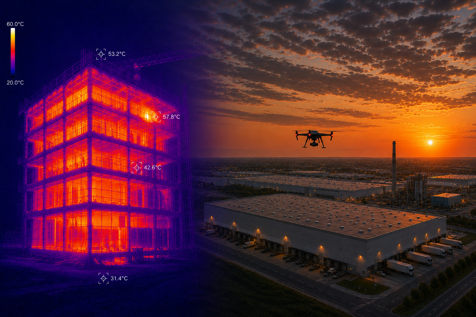Inspekcja dronem z analizą termowizyjną